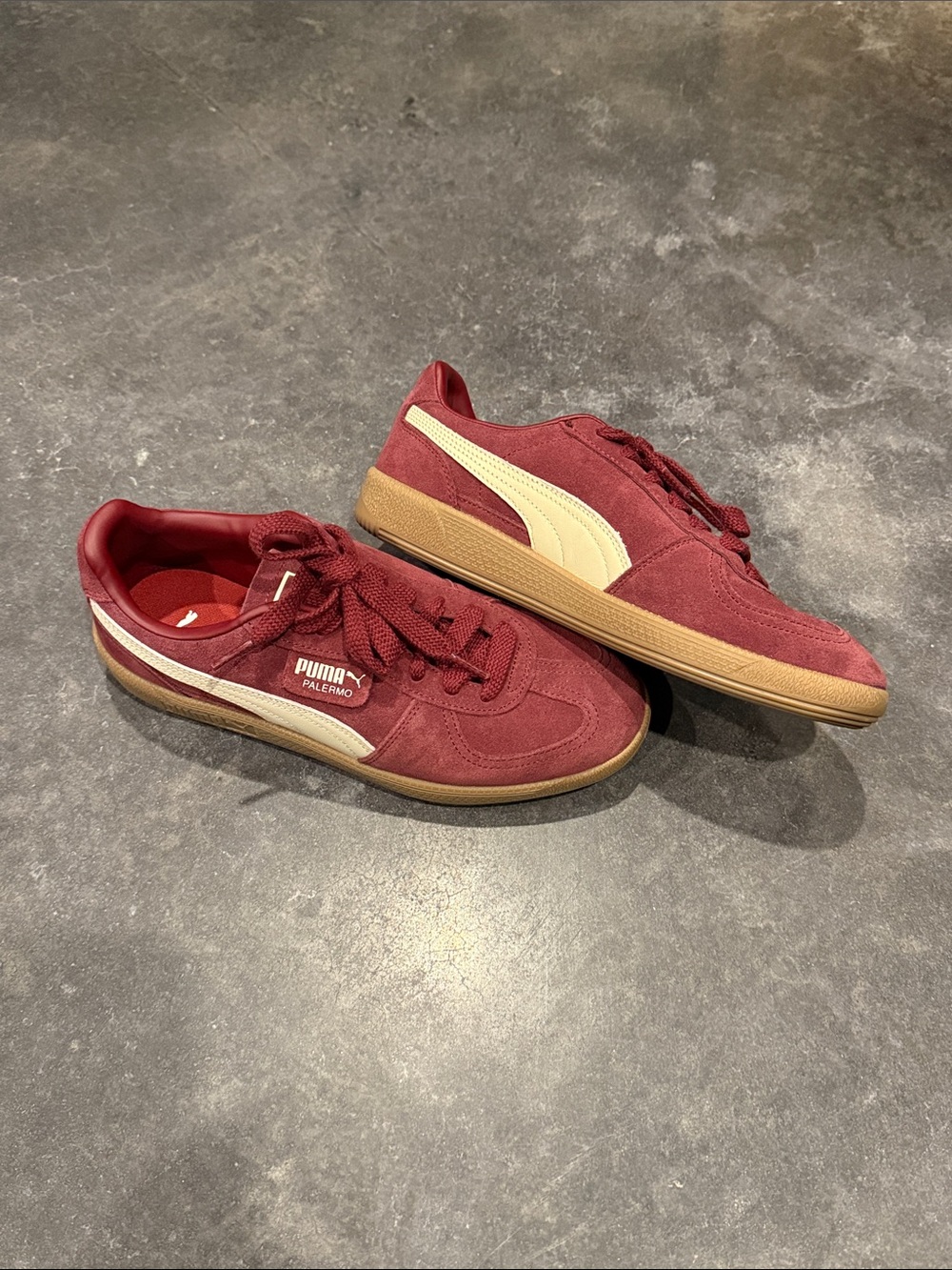 Puma ruby shimmer alpine snow Suede Sneakers Palermo Formstrip